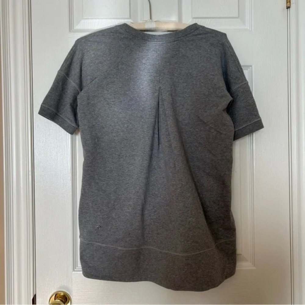 Lululemon Heathered Grey Short Sleeve Mudra Sweatshirt Oversized Sweater - Sz 6* - Picture 9 of 15